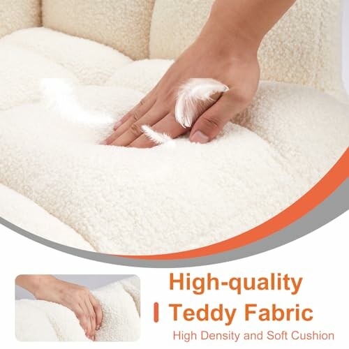 Hand pressing soft, high-density teddy fabric cushion.