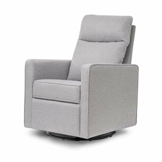 Modern gray recliner chair with cushioned backrest.