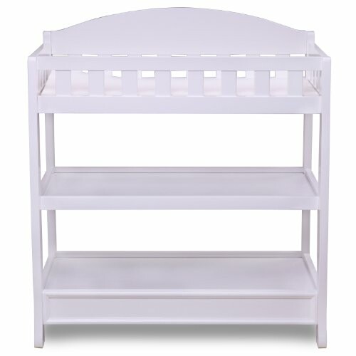 White baby changing table with two shelves